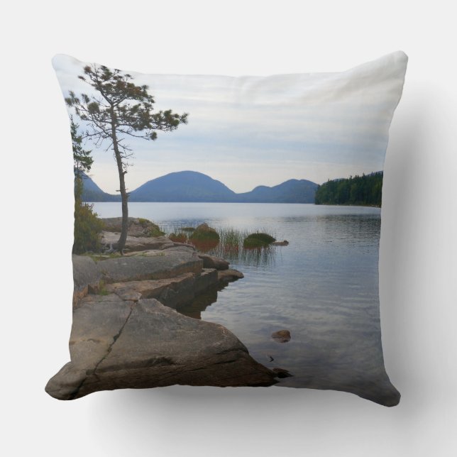 Eagle Lake at Acadia National Park Throw Pillow (Front)