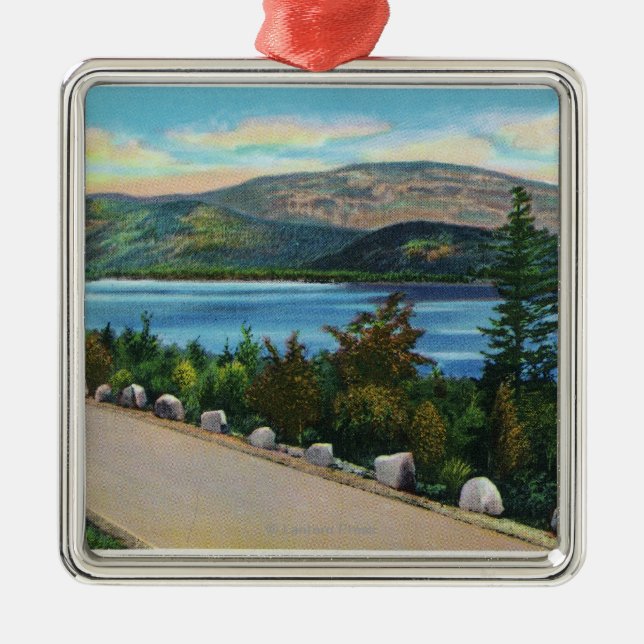 Eagle Lake View from Cadillac Mt Road Metal Ornament (Front)