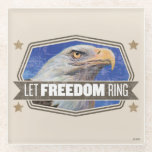 Eagle-let Freedom Ring Glass Coaster at Zazzle