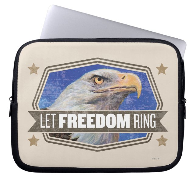 Eagle-Let Freedom Ring Laptop Sleeve (Front)