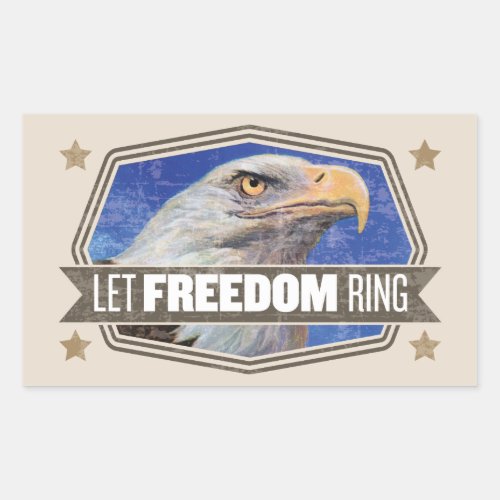Eagle_Let Freedom Ring Rectangular Sticker