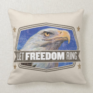 Eagle-Let Freedom Ring Throw Pillow