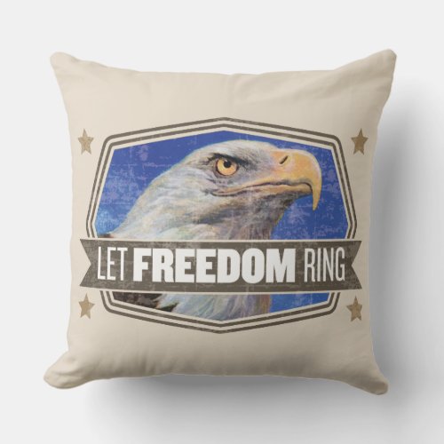 Eagle_Let Freedom Ring Throw Pillow