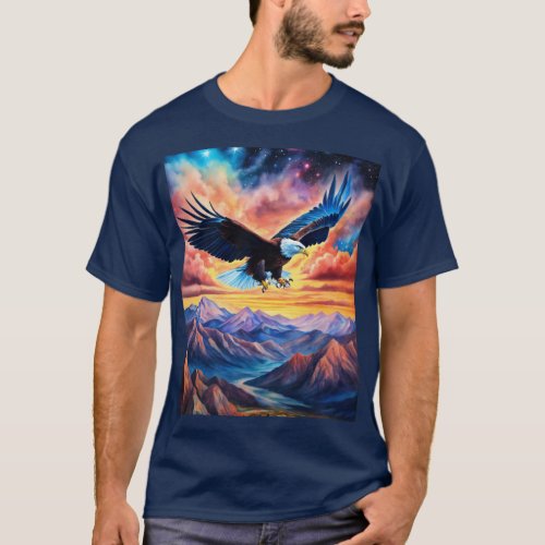 Eagle Majesty Realistic Coloured Pencil Eagle Port T_Shirt