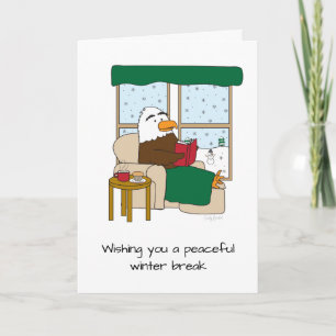 Eagle Mascot Scout Leader Teacher Winter Holiday Card