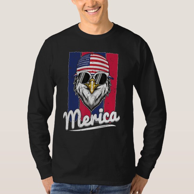 Eagle Merican Flag Eagle Patriotic T-Shirt (Front)
