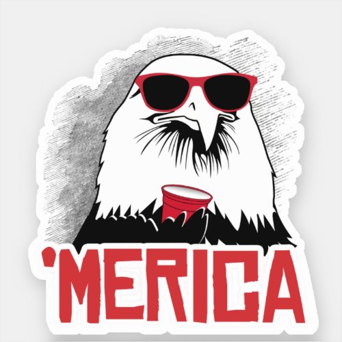 Eagle _ Merican Party Sticker