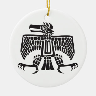 Eagle, Mexican hieroglyph(Maya) Ceramic Ornament