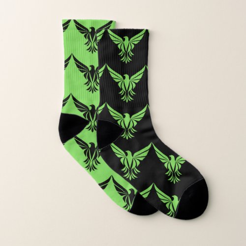 Eagle Mo Green Bold Mix N Match All_Over_Print Socks