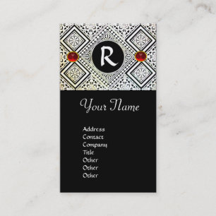 EAGLE  MONOGRAM , bright RED RUBY Business Card