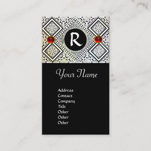 EAGLE  MONOGRAM  bright RED RUBY Business Card