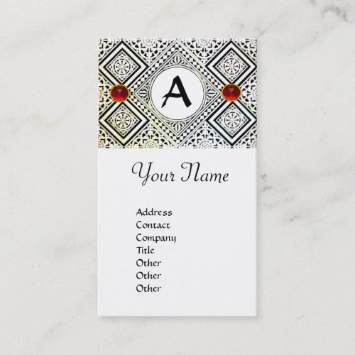 EAGLE  MONOGRAM  bright RED RUBY Business Card