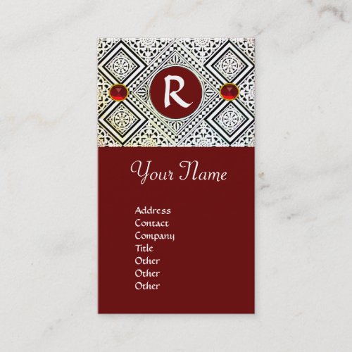 EAGLE  MONOGRAM  bright RED RUBY Business Card