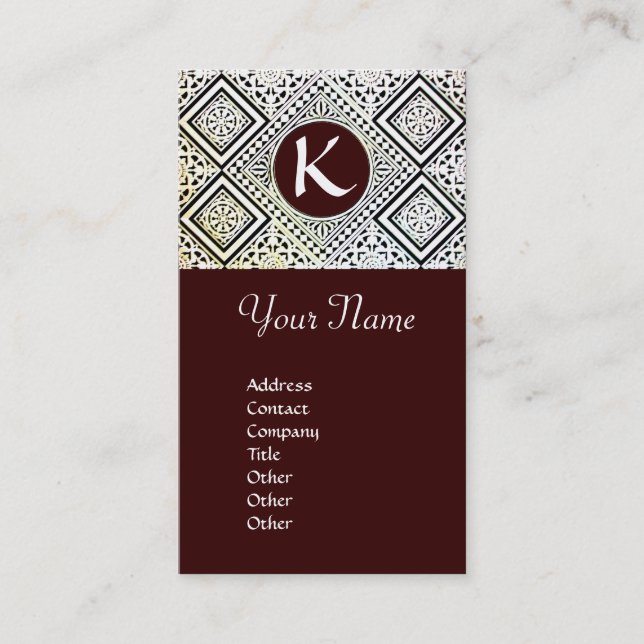 EAGLE ,  MONOGRAM brown Business Card (Front)