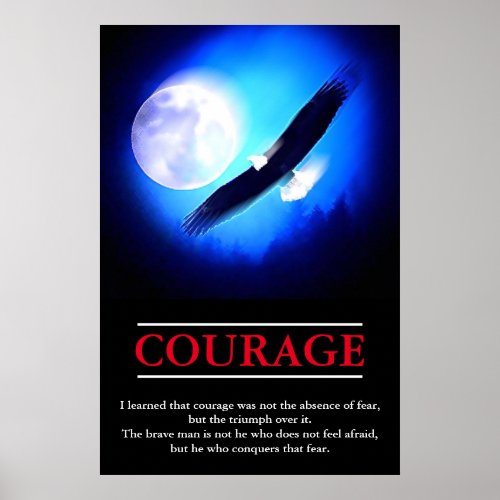 Eagle Motivational Courage Pop Art Inspirational Poster