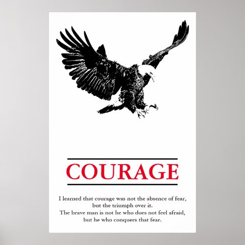 Eagle Motivational Courage Pop Art Inspirational Poster