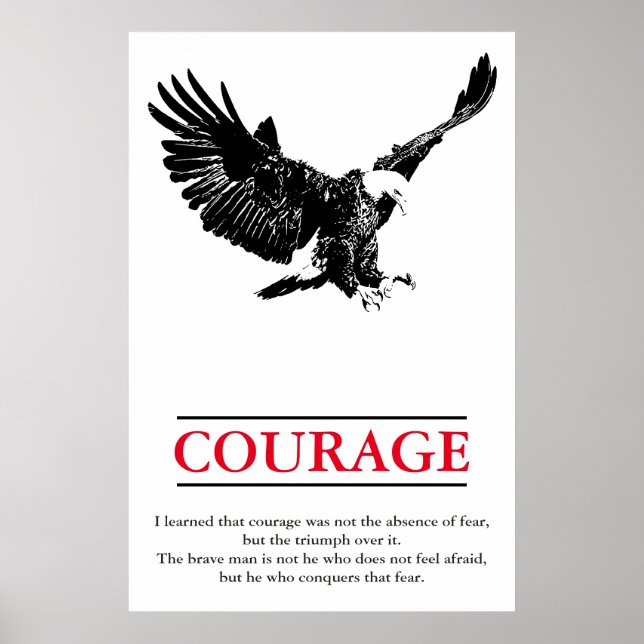Eagle Motivational Courage Pop Art Inspirational Poster (Front)