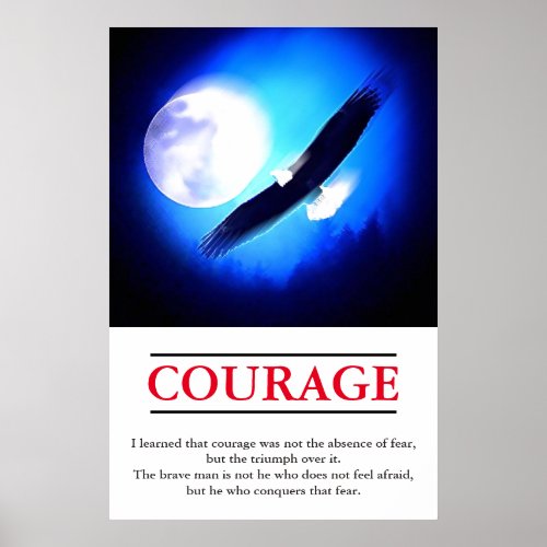 Eagle Motivational Courage Pop Art Inspirational Poster