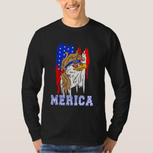 Eagle Mullet 4th Of July American Flag Stars Strip T-Shirt