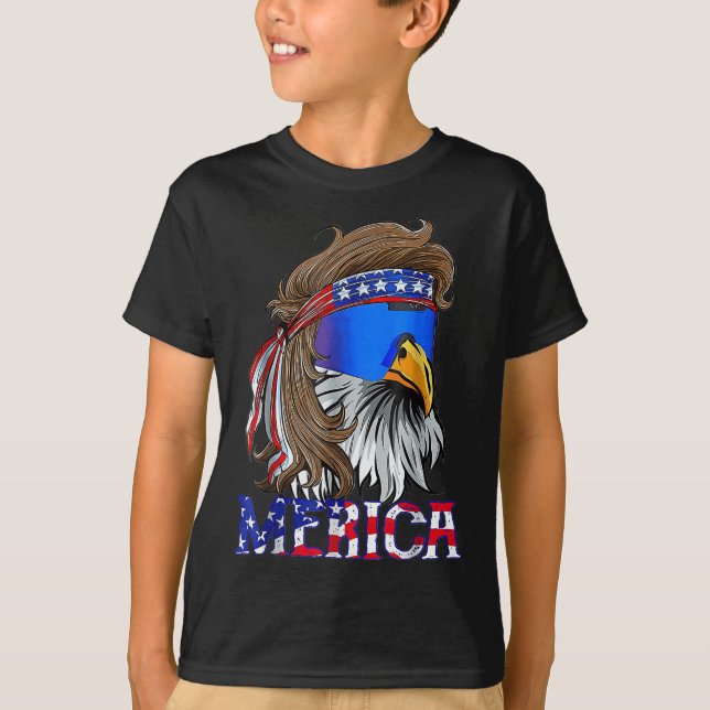Eagle Mullet 4th Of July American Independence Day T-Shirt (Front)
