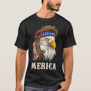 Eagle Mullet 4th of July Merica American Flag USA  T-Shirt