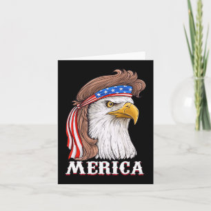 Eagle Mullet 4th Of July USA American Flag Merica Card