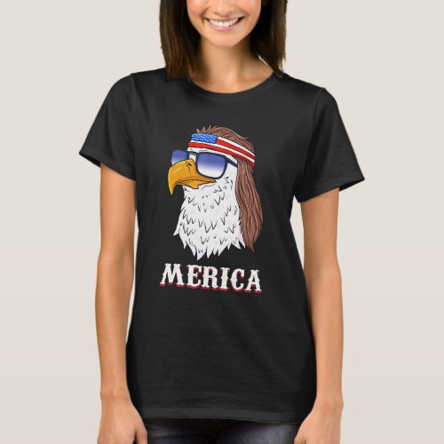 Eagle Mullet 4th Of July Usa American Flag Merica T_Shirt