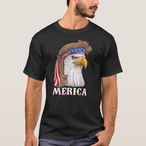 Eagle Mullet 4th Of July USA American Flag Merica T_Shirt