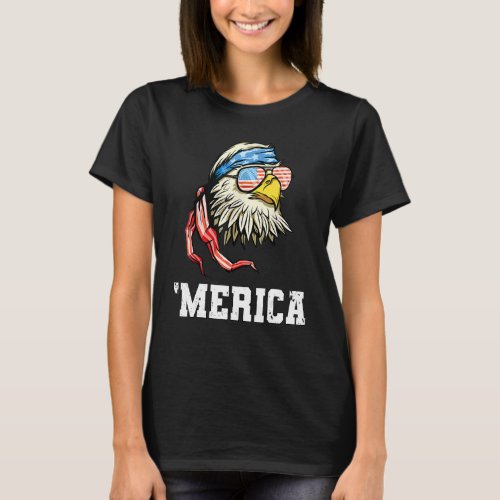 Eagle Mullet 4th Of July Usa American Flag Merica T_Shirt