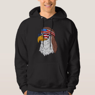 Eagle Mullet Merica 4th Of July American Flag Hoodie