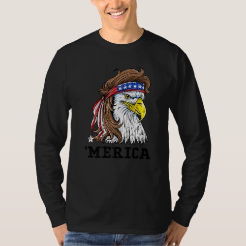 Eagle Mullet Merica 4th Of July American Flag T_Shirt