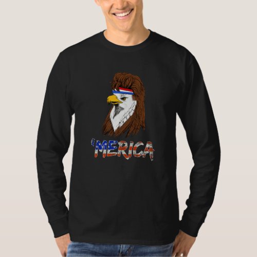 Eagle Mullet Merica  Men 4th Of July American Flag T_Shirt
