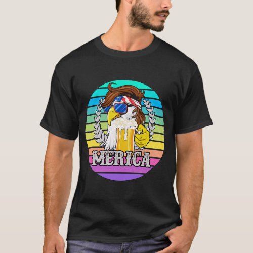Eagle Mullet Merica Mens  Beer 4th of July T_Shirt