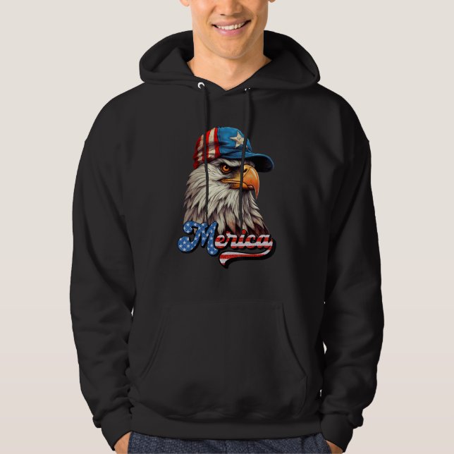 Eagle Mullet Sunglasses Merica 4th Of July USA Ame Hoodie (Front)