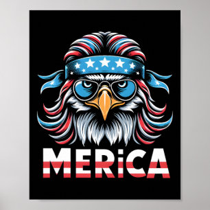 Eagle Mullet Sungles Merica Usa American Flag 4th Poster