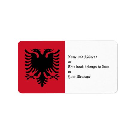 Eagle Of Albania Flag On Name Address Gift Tags