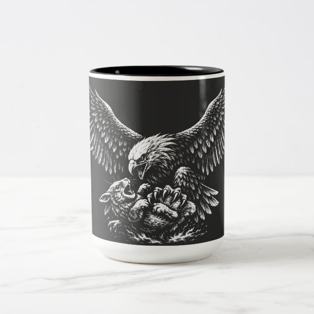 Eagle of Ashes by BurnsInHell Two-Tone Coffee Mug (Center)