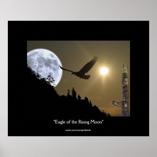 Eagle of the Rising Moon Fantasy Art Poster