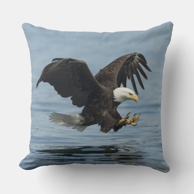 Eagle on Approach Throw Pillow (Front)