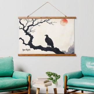 Eagle on Bare Tree Hanging Tapestry