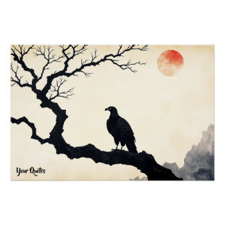 Eagle on Bare Tree Poster