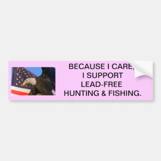 Eagle on Flag-Because I Care, I support l... Bumper Sticker