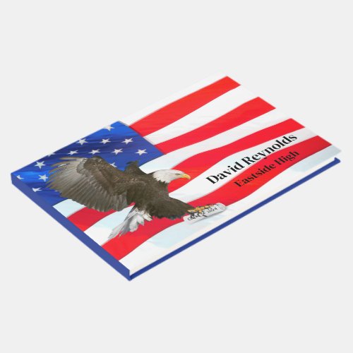 Eagle on Flag with 2024 Diploma  Guest Book