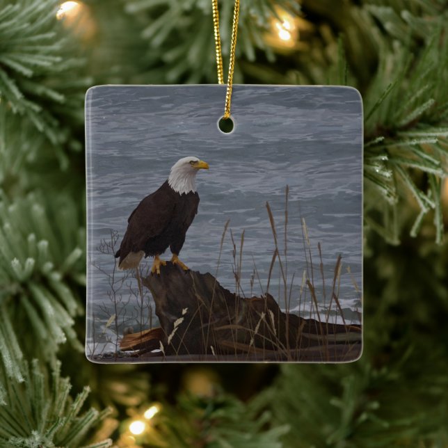 Eagle on South Beach Ceramic Ornament (Tree)