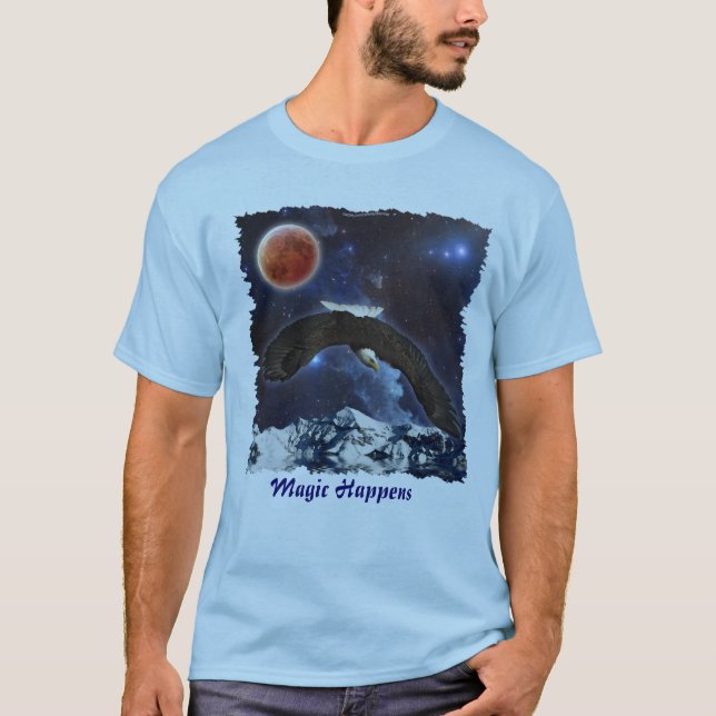 Eagle & Outer Space Fantasy Wildlife T-Shirt (Front)
