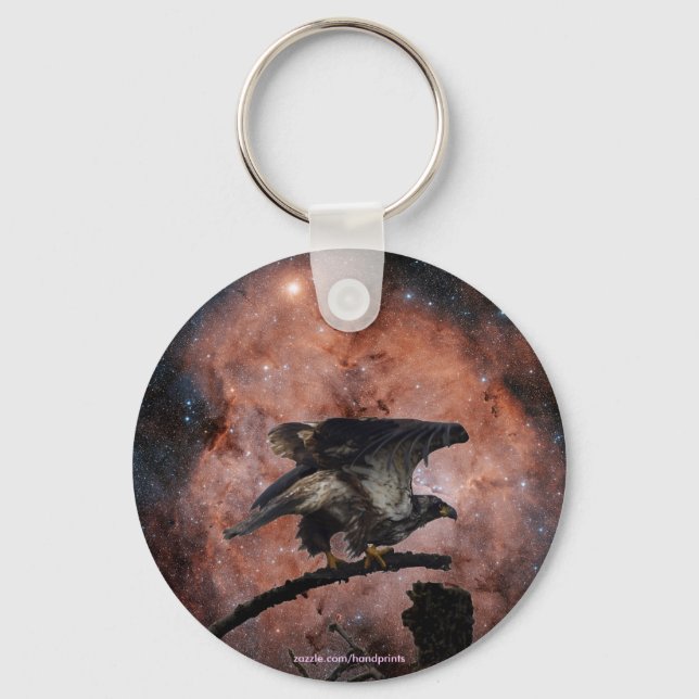Eagle & Outer Space Gifts Keychain (Front)