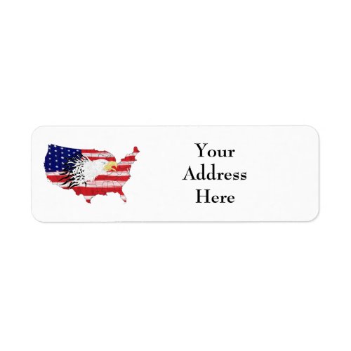  Eagle Over America Painted Flag  Label