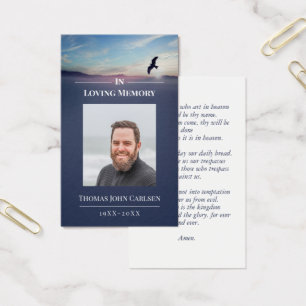 Eagle Over Mountains Blue Mini Prayer Card