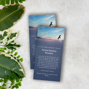 Eagle Over Mountains Blue Sympathy Thank You Card