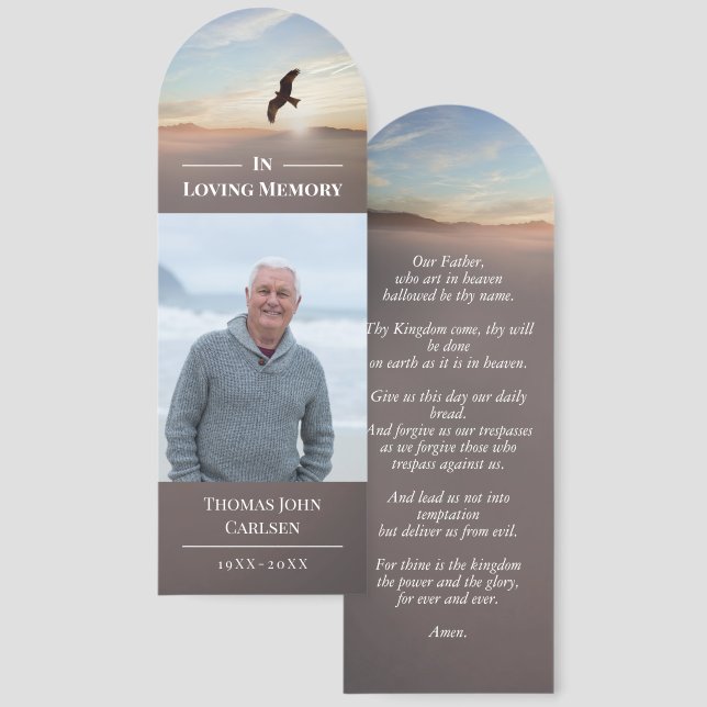 Eagle Over Mountains Brown Prayer Card Bookmarks (Front & Back)